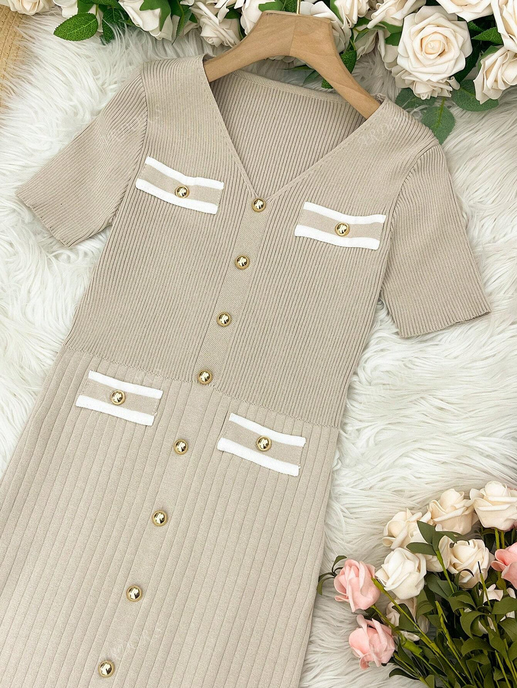 VELINE Elegante Gebreide Jurk