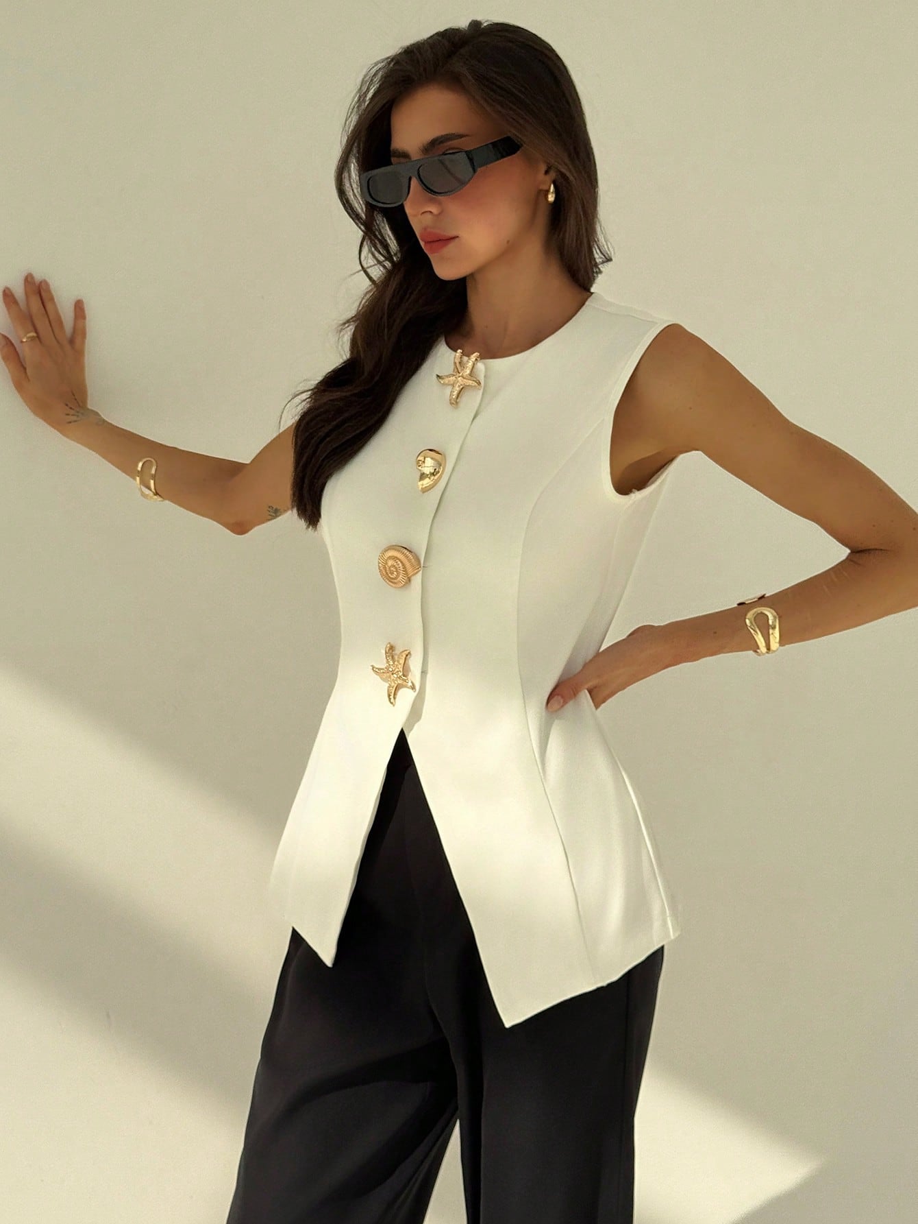 ESSENZA Vest Metalen Decor Blazer