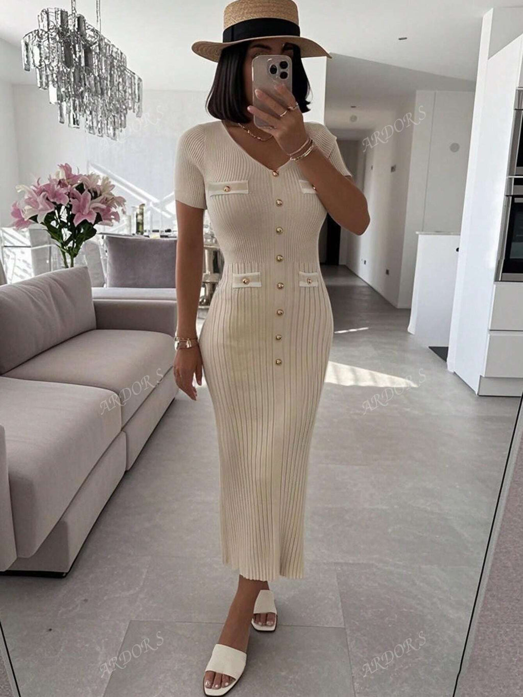 VELINE Elegante Gebreide Jurk