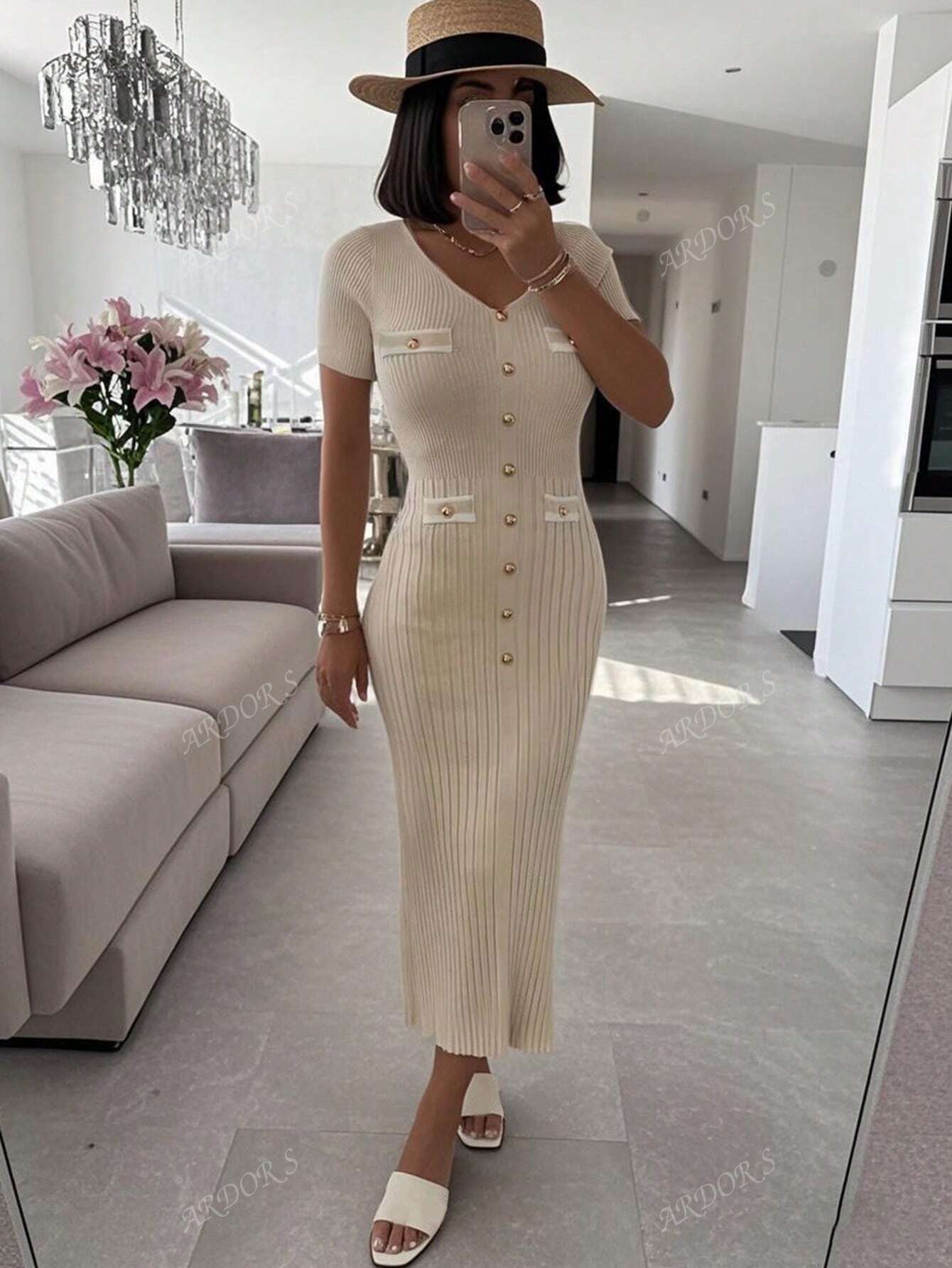 VELINE Elegante Gebreide Jurk