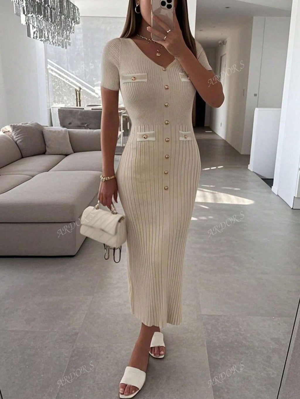 VELINE Elegante Gebreide Jurk