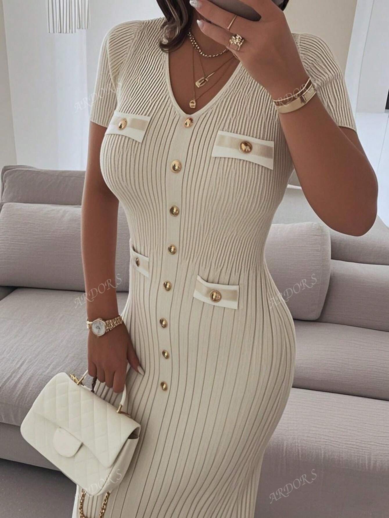 VELINE Elegante Gebreide Jurk