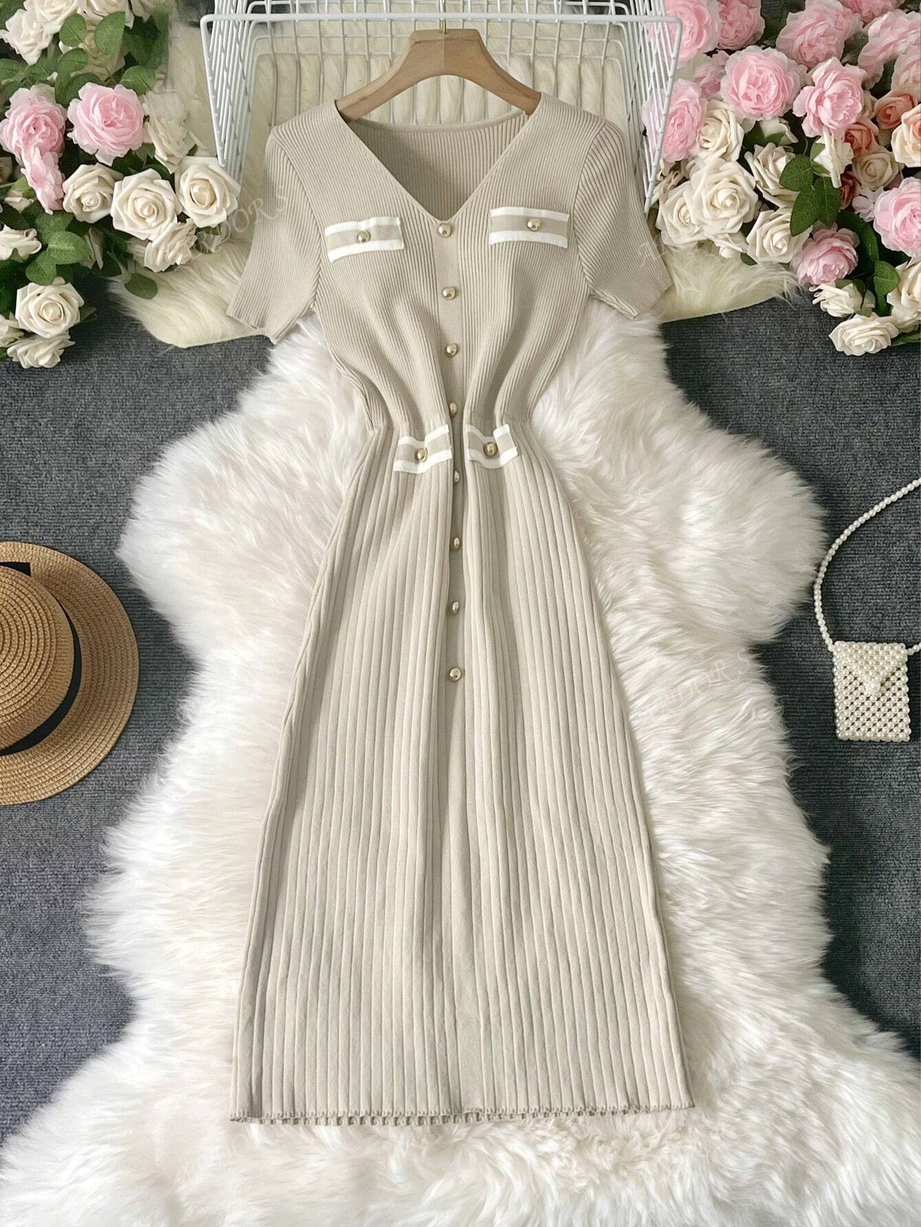 VELINE Elegante Gebreide Jurk