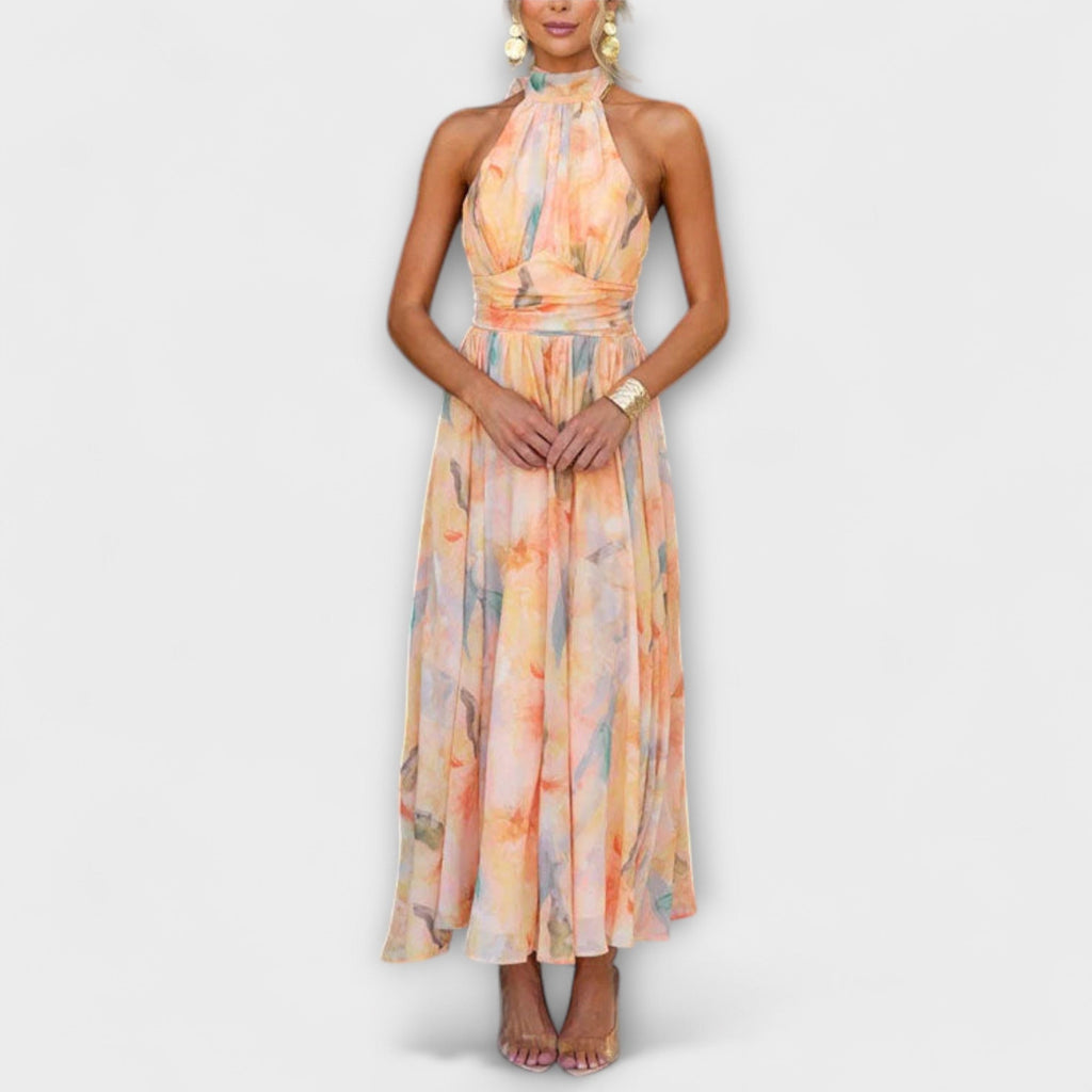 Ivy Luxe Maxi-jurk met aquarelprint