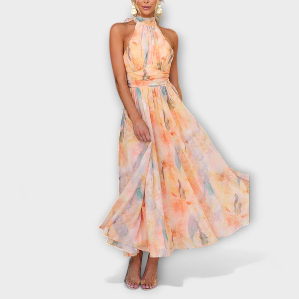 Ivy Luxe Maxi-jurk met aquarelprint