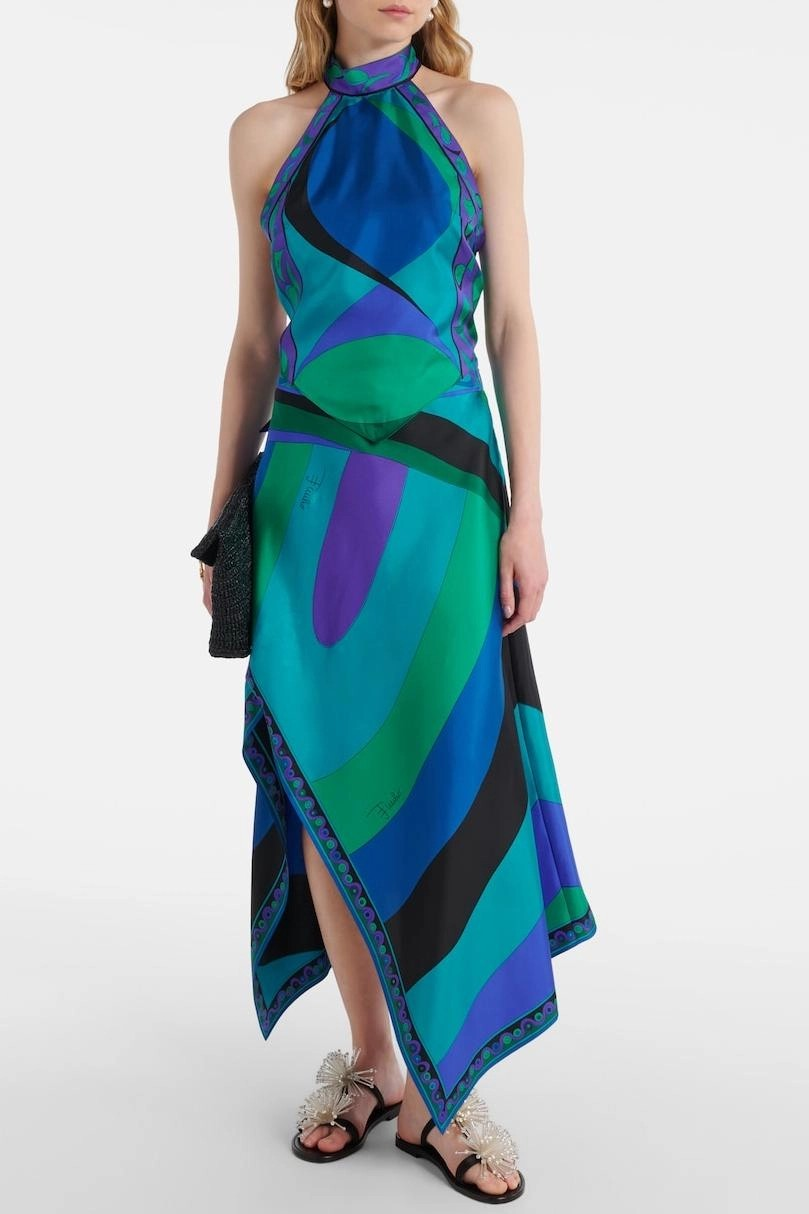 MIRAGE Satijnen Top en Midirok Set