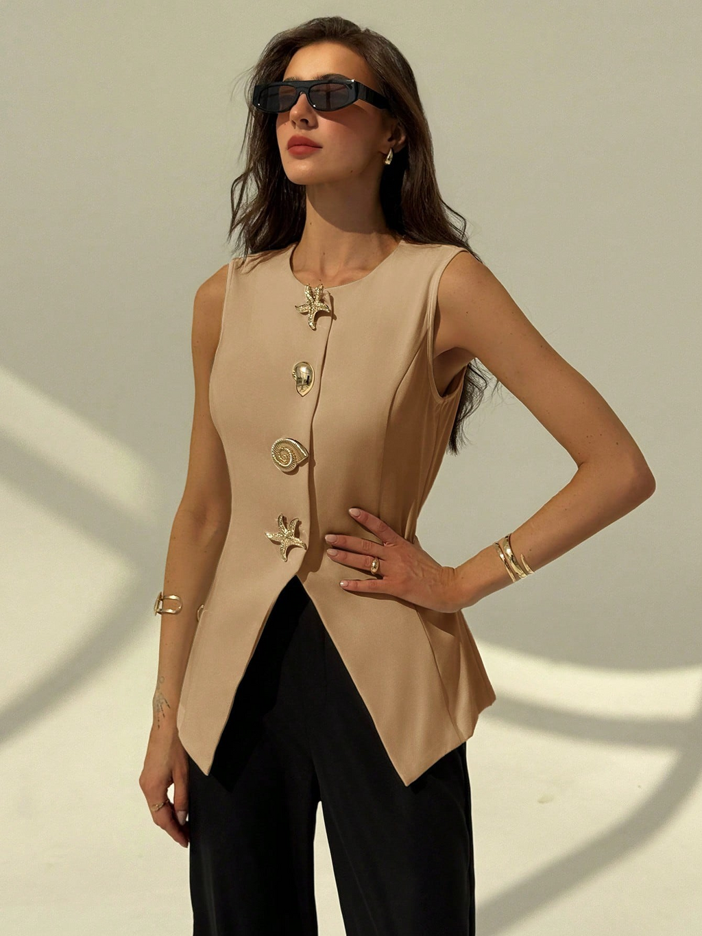 ESSENZA Vest Metalen Decor Blazer