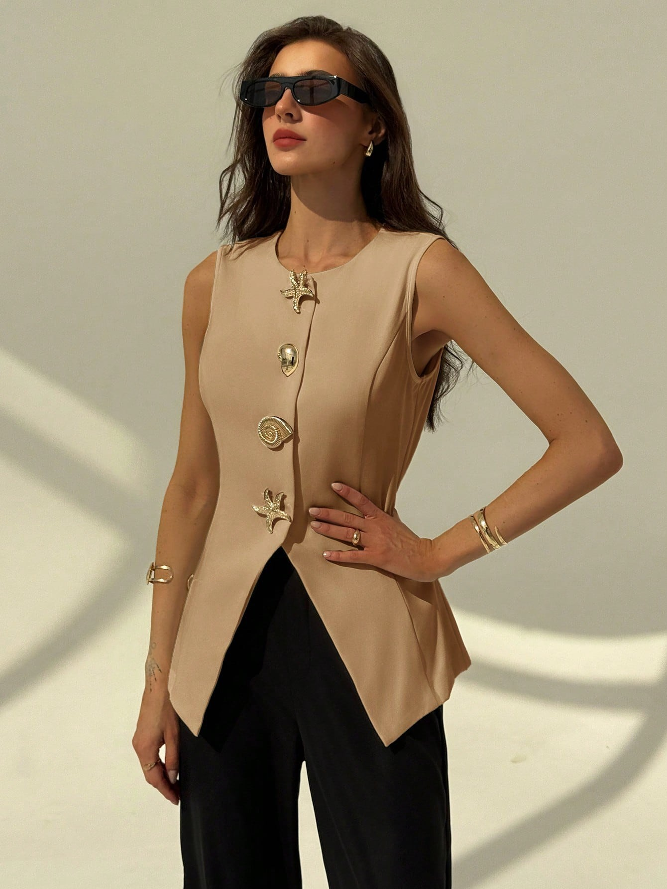 ESSENZA Vest Metalen Decor Blazer