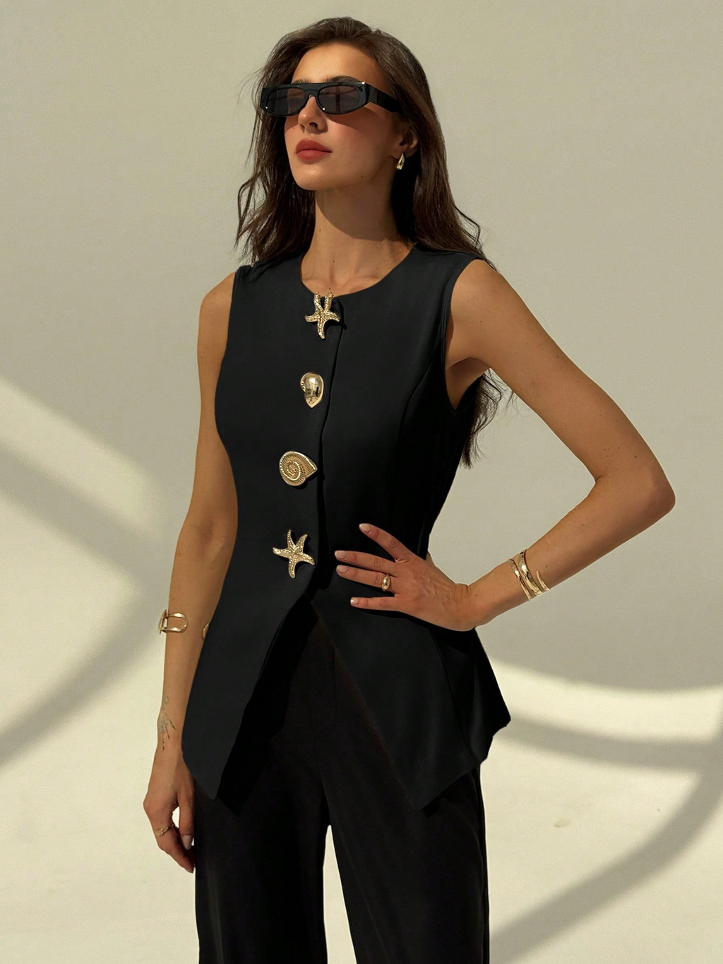 ESSENZA Vest Metalen Decor Blazer