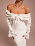 Ivoren Muze Elegante Off-Shoulder Jurk