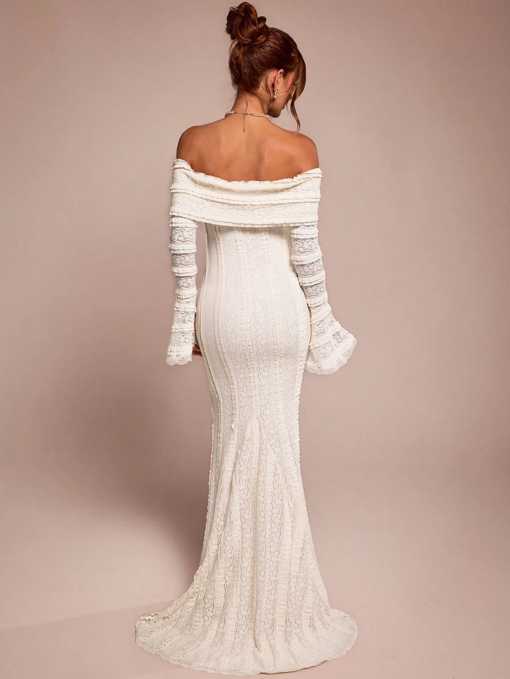 Ivoren Muze Elegante Off-Shoulder Jurk