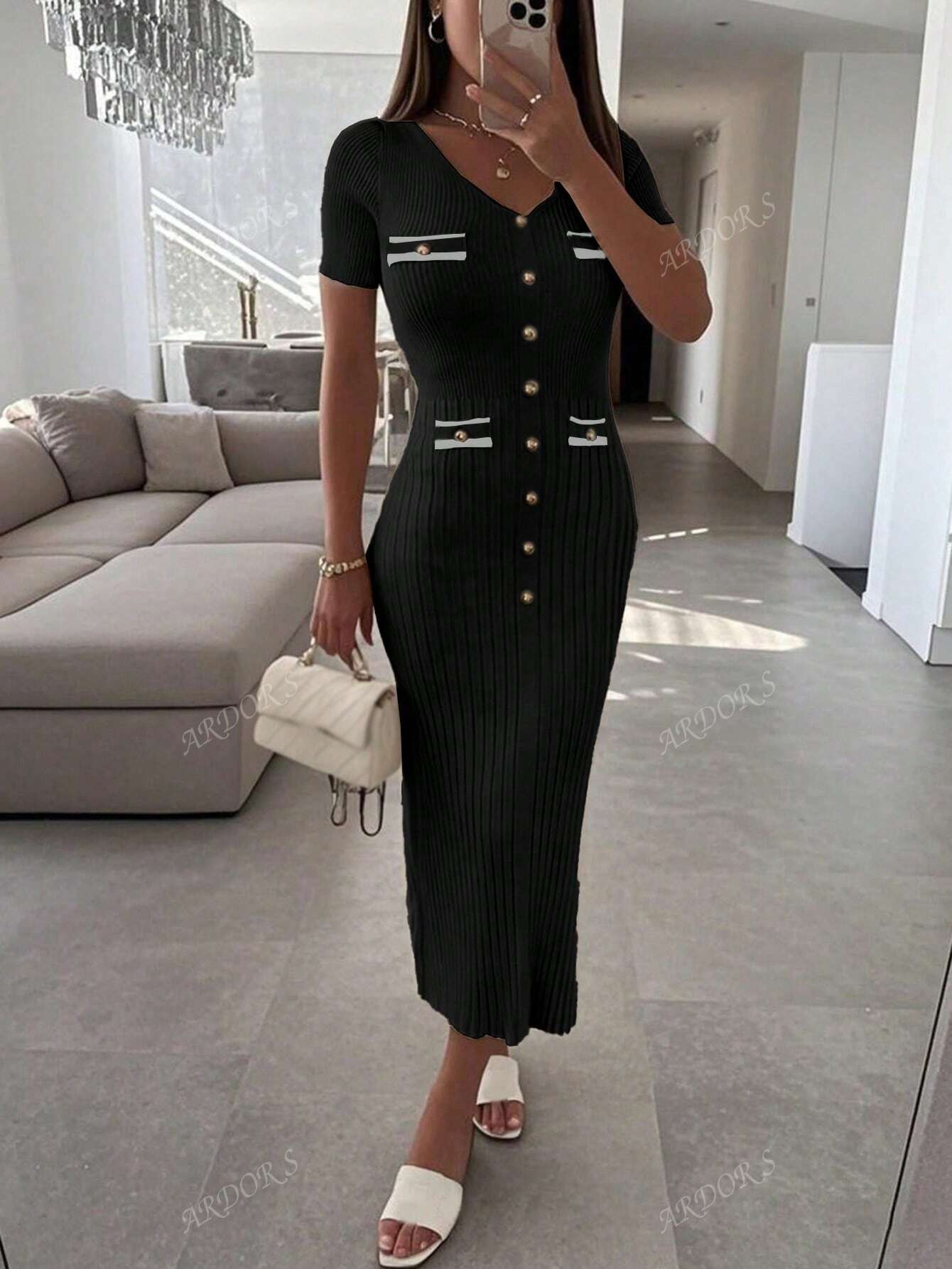 VELINE Elegante Gebreide Jurk