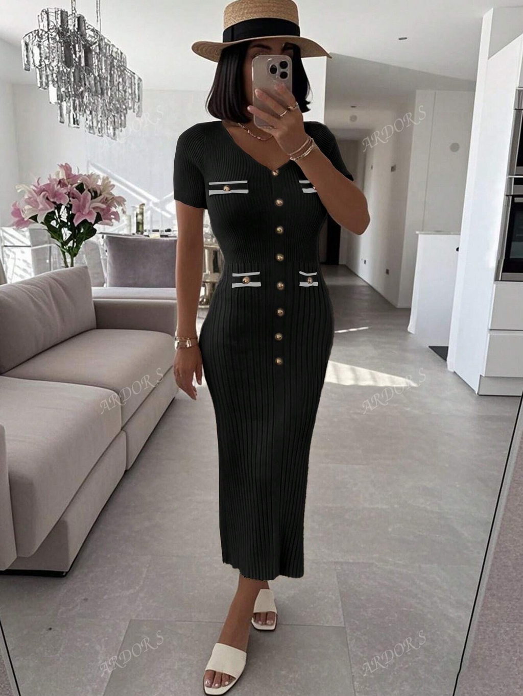 VELINE Elegante Gebreide Jurk