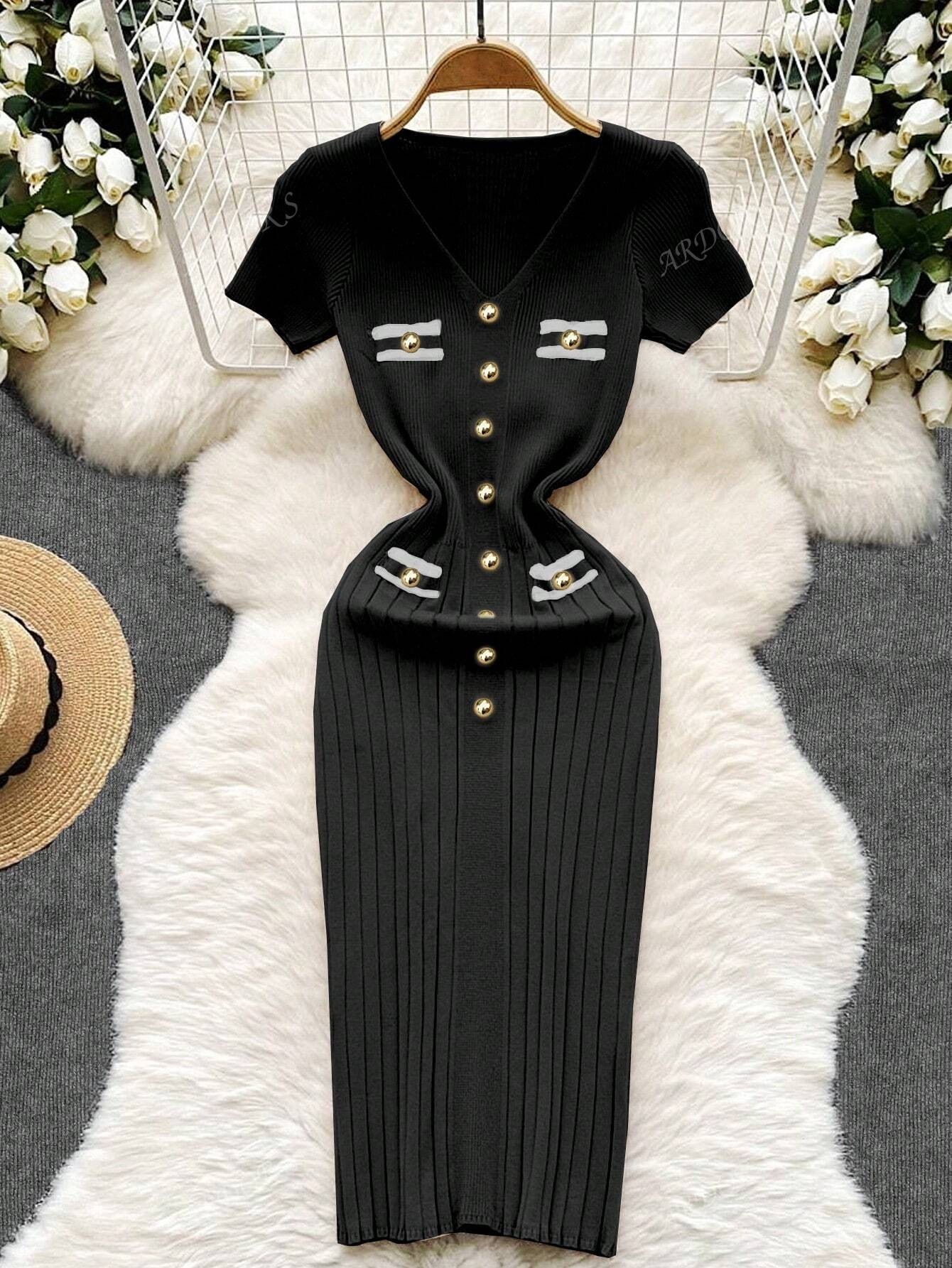 VELINE Elegante Gebreide Jurk