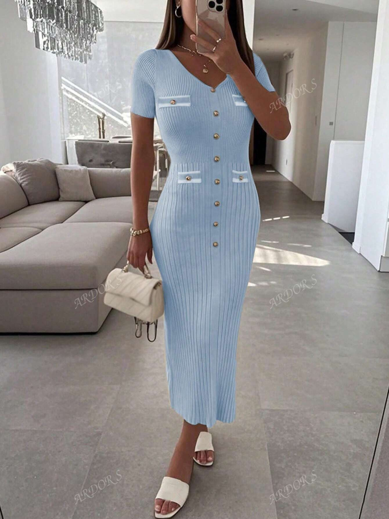 VELINE Elegante Gebreide Jurk