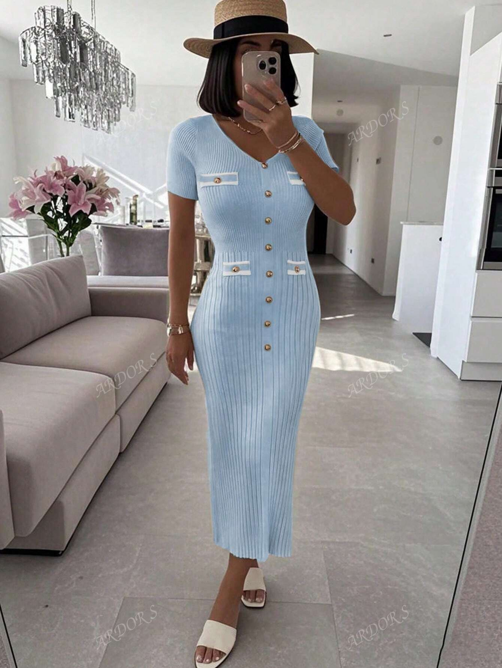 VELINE Elegante Gebreide Jurk