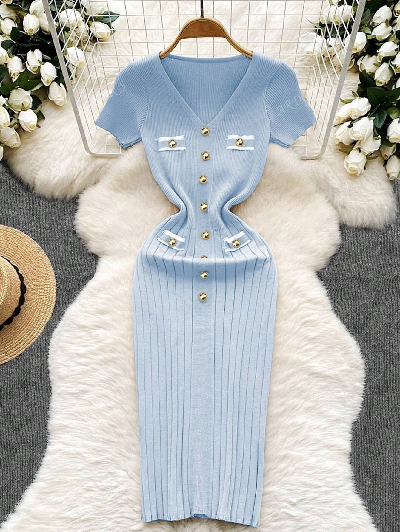 VELINE Elegante Gebreide Jurk