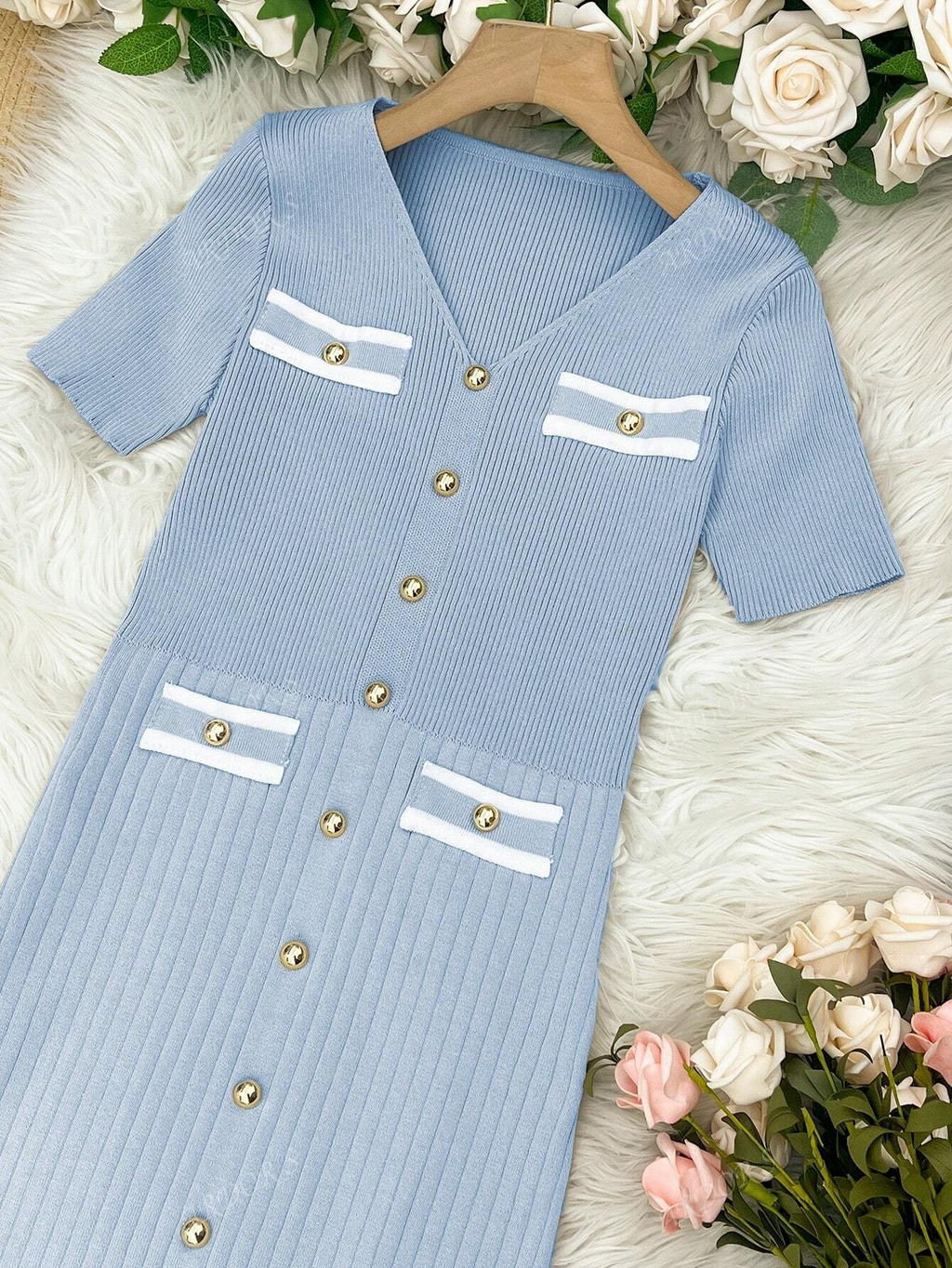 VELINE Elegante Gebreide Jurk