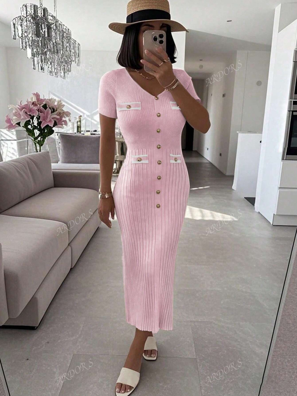 VELINE Elegante Gebreide Jurk