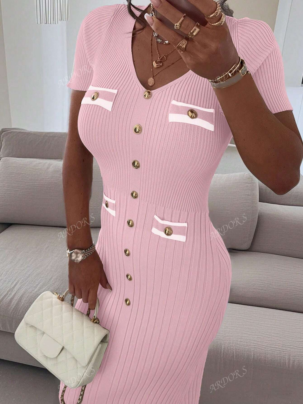 VELINE Elegante Gebreide Jurk