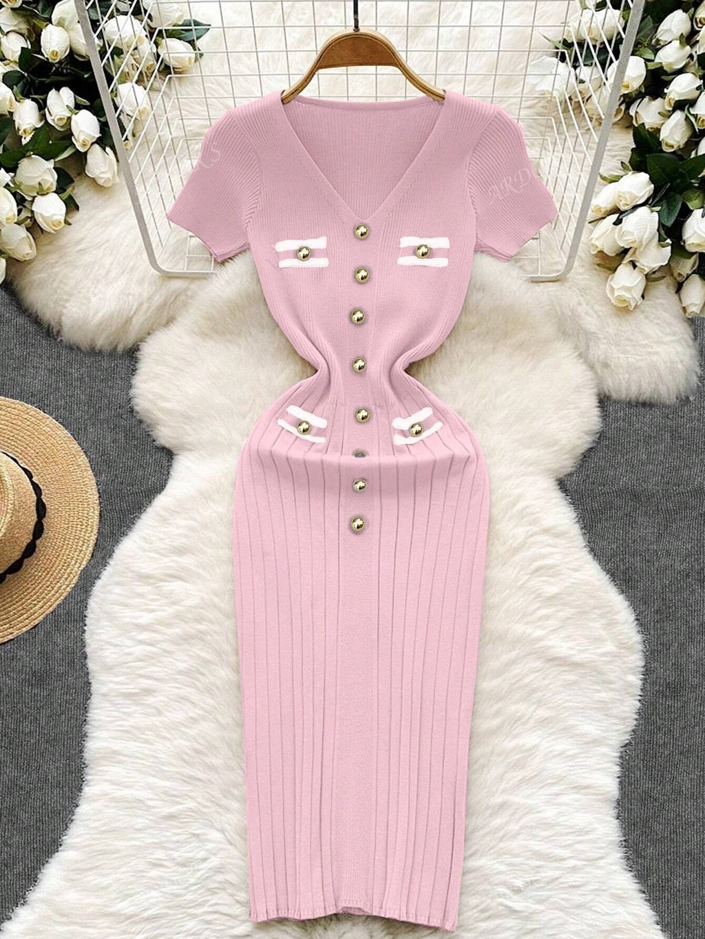 VELINE Elegante Gebreide Jurk